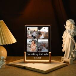 Personalized Photo Night Light Plaque, Couple Lamp, Custom Acrylic Frame, Bedroom Decor, Custom Led Light, Gift For Her Him Friends - thumbnail 3