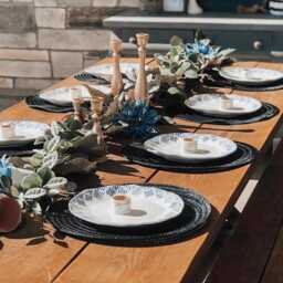 Wedding Candlestick Set Table Centerpiece Decoration Dining Candle Holder Rustic Style Maple Wood Taper Cake Separator Stand Display - thumbnail 3