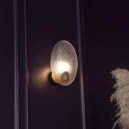 Frosted Glass Wall Sconce - Brushed Brass Led Lamp