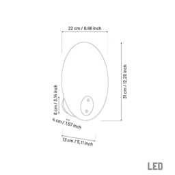 Frosted Glass Wall Sconce - Brushed Brass Led Lamp - thumbnail 4