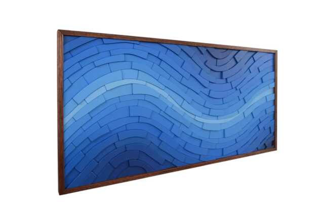 "Wood Wall Art - ""Electric Atlantic"" - 48""x24" - image 1
