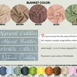 Personalized Baby Blanket - Embroidered Name, Cotton Knit, Custom Newborn Gift, Name Announcement, Soft Knitted - thumbnail 3