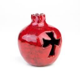 Cross Ceramic Pomegranate Talisman, Ceramic Wedding Favors, Handmade, Vase, Ceramics & Pottery - thumbnail 2