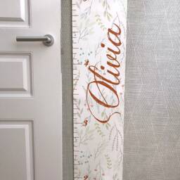 Growth Chart Ruler - Personalized Girl's Growth Chart Nursery Canvas Name Baby Girl - thumbnail 3
