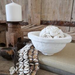 Small Plasterd Paper Mach?? Bowl, Boho, Farmhouse, Rustic, Rural, Gift, Handmade, Ibiza Styl - thumbnail 2