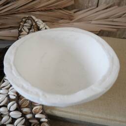 Small Plasterd Paper Mach?? Bowl, Boho, Farmhouse, Rustic, Rural, Gift, Handmade, Ibiza Styl - thumbnail 3