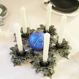 Christmas Candle Holder Star Candle Flower Holiday Decoration Xmas Iron Centerpiece Mantelpiece - thumbnail 4