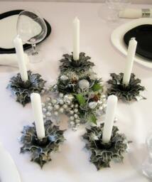 Christmas Candle Holder Star Candle Flower Holiday Decoration Xmas Iron Centerpiece Mantelpiece - thumbnail 1
