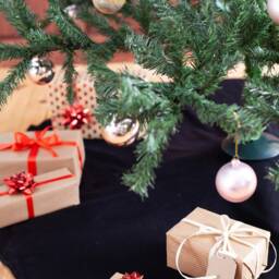 Black Velvet Tree Skirt, Christmas Monochrome Skirt - thumbnail 3