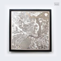 Jacksonville Wooden Map - Laser Cut City Streets 3D Wall Art - thumbnail 1