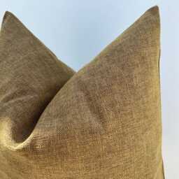 Camel Brown Linen Pillow Cover Boho Throw Cushion - All Duties Paid Usa - thumbnail 3
