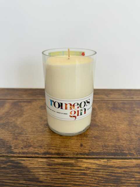 Romeo's Gin Bottle Candle - Lemongrass & Ginger Scented Soy Wax Romeo Juliet Valentines Day Gift - image 1