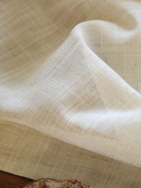 Bouley Linen Sheer Curtain, Natural Custom Cotton Drapes, Extra Long Curtain For Living Room, 1Pc - image 1