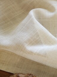 Bouley Linen Sheer Curtain, Natural Custom Cotton Drapes, Extra Long Curtain For Living Room, 1Pc - thumbnail 1