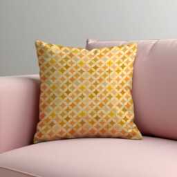 Geometric Cushion Cover, Yellow Peach Retro Mid Century Pillowcase, Modern Pattern Decorative Throw Case - thumbnail 3