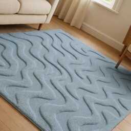 Hand-Knotted Wool Oushak Rug, Taupe Slate Blue Accents, Living Room Area Carpet - thumbnail 4
