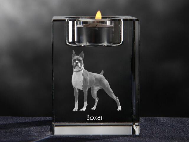Boxer, Crystal Candlestick With Dog, Souvenir, Decoration, Limited Edition, Collection - image 1
