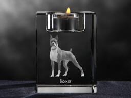 Boxer, Crystal Candlestick With Dog, Souvenir, Decoration, Limited Edition, Collection - thumbnail 1