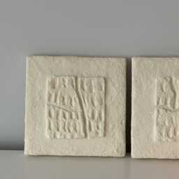 Abstract Mixed Media Canvas Wall Art Paper Clay, Wabi Sabi Style - thumbnail 2