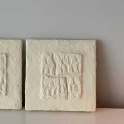 Abstract Mixed Media Canvas Wall Art Paper Clay, Wabi Sabi Style - thumbnail 3