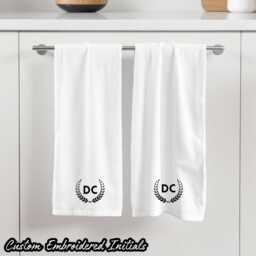 Personalized Embroidered Egyptian Cotton Towel, Monogrammed Soft Touch - thumbnail 2