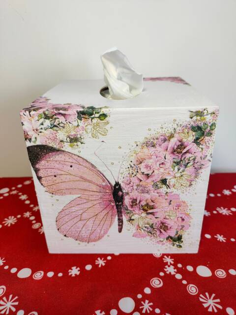 Tissue Box Cover, Napkins Box, Tissue Storage, Wooden Holder, Napkins Holder, Tissue Dispenser, Napkins Dispenser, Decoupage, Home Decor - image 1