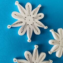 Set Of 3 Stars - Christmas Tree Ornament Quilled Snowflake Star Quilling -Paper Eco Friendly Gifts - thumbnail 3