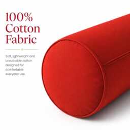 Round Shaped Bolster Pillowcase Long Body Support Orthopedic 100% Cotton Pillow Cover in 3 Sizes - thumbnail 3