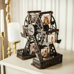 Wedding Photo Frame Gift For Couple Custom Wooden Ferris Wheel Valentine Gifts Him Personalized Unique Anniversary Her - thumbnail 1