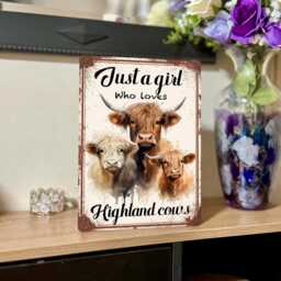 Highland Cow Metal Sign Rustic Farmhouse Decor - thumbnail 2