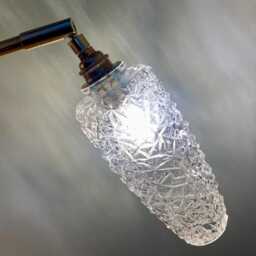 Vintage Tulip Wall Lamp in Diamond-Pointed Glass - thumbnail 3