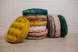 Reading Nook Cushion Stuffed Buttoned French Mat Bench Seating Velvet Floor