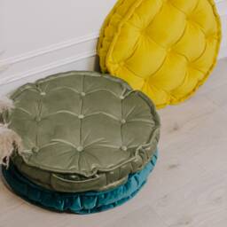 Reading Nook Cushion Stuffed Buttoned French Mat Bench Seating Velvet Floor - thumbnail 2
