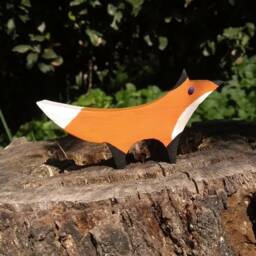 Wooden Animals, Fox, Dinosaur, Jurassic, Wooden Toys, Wool, Hand Painted, Handmade, Furniture, Design, Wood Sculptures, Fabric, Forest - thumbnail 2