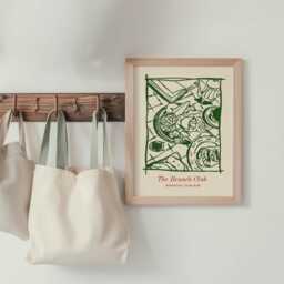 The Brunch Club Art Print, Green Kitchen Gallery, Dining Room Wall Art, Dinner Party Poster, Trendy Gallery Print - thumbnail 2