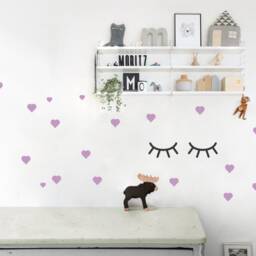 Door & Wall Decal Sleepy Eyes Size Xl in Black, Dark Grey, Lashes Stickers, Kids Room Decals, Nursery & Home Decor - thumbnail 4