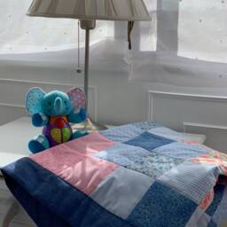 Baby Patchwork Quilt, Handmade in Spain, Shower Gift, Playmat, Pram Blanket - thumbnail 4