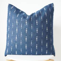 White Indigo Striped Pillow Cover - thumbnail 3