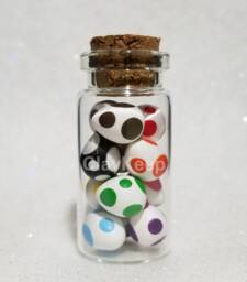 Miniature Yoshi Eggs in A Bottle - Polymer Clay Video Game Figures - thumbnail 1