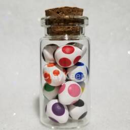 Miniature Yoshi Eggs in A Bottle - Polymer Clay Video Game Figures - thumbnail 2