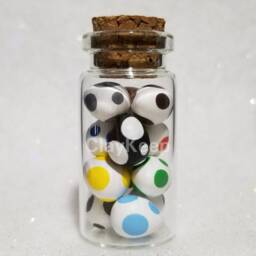 Miniature Yoshi Eggs in A Bottle - Polymer Clay Video Game Figures - thumbnail 3