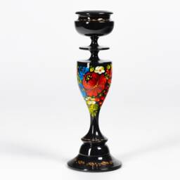 Hand Painted Wooden Candle Holder Ukrainian Petrykivka Floral Art S012 - thumbnail 3
