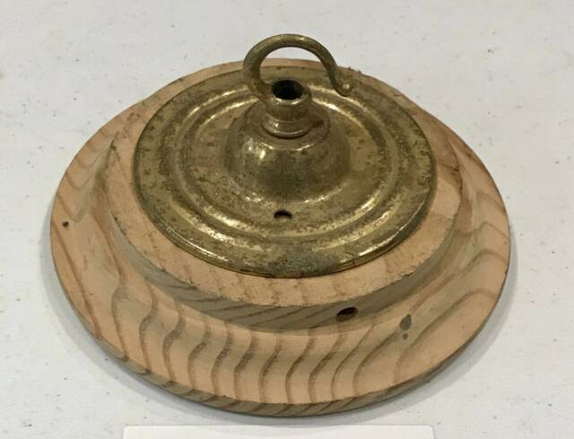Brass Ceiling Hook Lamp Chandelier Light Wall Patras Wooden Mount Hanging Chain Antique Old - image 1