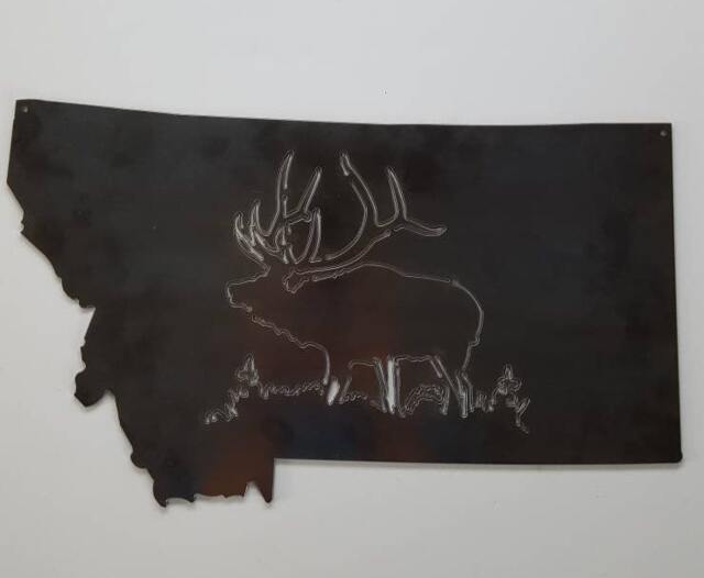 Metal Wall Art. Montana Elk Decor. Gift. Wildlife. Souvenir - image 1