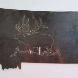 Metal Wall Art. Montana Elk Decor. Gift. Wildlife. Souvenir - thumbnail 2