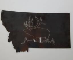 Metal Wall Art. Montana Elk Decor. Gift. Wildlife. Souvenir - thumbnail 1