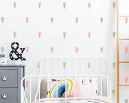 Ice Cream Cone Wall Decals - Colorful Decals, Nursery Kids Room Modern Stickers - thumbnail 1