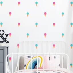 Ice Cream Cone Wall Decals - Colorful Decals, Nursery Kids Room Modern Stickers - thumbnail 2