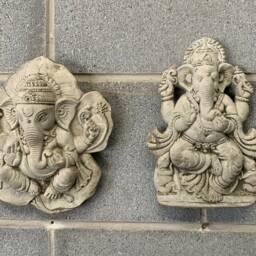 stone Garden Set Of 4 Ganesh Wall Plaque Ornaments - thumbnail 2