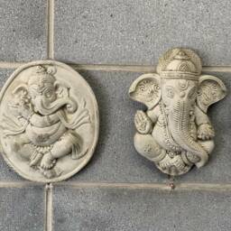stone Garden Set Of 4 Ganesh Wall Plaque Ornaments - thumbnail 3
